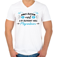 PRINTFASHION A te életedet kell megmentenem - Férfi V-nyakú póló - Fehér férfi póló