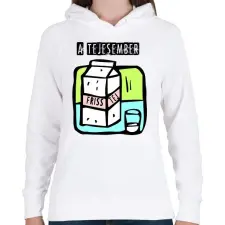 PRINTFASHION A TEJESEMBER1 - Női kapucnis pulóver - Fehér női pulóver, kardigán