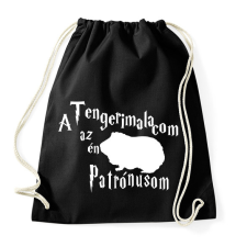 PRINTFASHION A Tengerimalacom az én Patrónusom - Sportzsák, Tornazsák - Fekete tornazsák