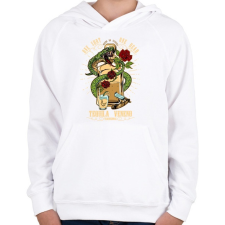 PRINTFASHION A tequila méreg - Gyerek kapucnis pulóver - Fehér gyerek pulóver, kardigán