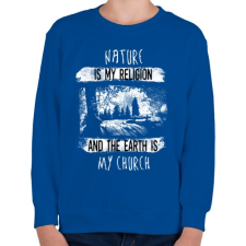 PRINTFASHION A természet az én vallásom - Gyerek pulóver - Királykék gyerek pulóver, kardigán