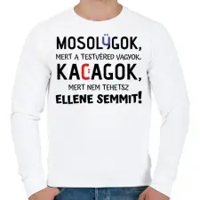 PRINTFASHION A testvéred vagyok :) - fekete - Férfi pulóver - Fehér férfi pulóver, kardigán