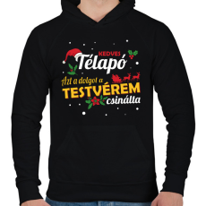 PRINTFASHION A testvérem csinálta - Férfi kapucnis pulóver - Fekete