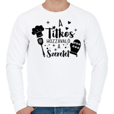 PRINTFASHION A titkos hozzávaló a szeretet - Férfi pulóver - Fehér