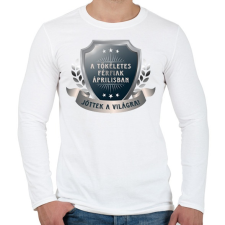 PRINTFASHION A tökéletes férfiak április - Férfi hosszú ujjú póló - Fehér férfi póló