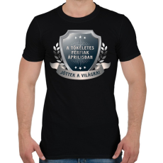 PRINTFASHION A tökéletes férfiak április - Férfi póló - Fekete
