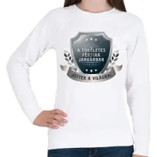PRINTFASHION A tökéletes férfiak január - Női pulóver - Fehér női pulóver, kardigán
