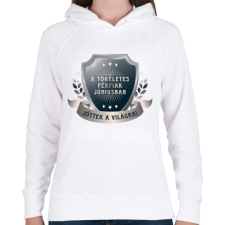 PRINTFASHION A tökéletes férfiak június - Női kapucnis pulóver - Fehér női pulóver, kardigán