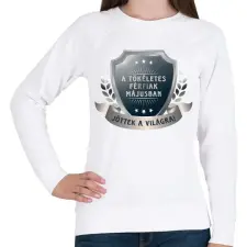 PRINTFASHION A tökéletes férfiak május - Női pulóver - Fehér női pulóver, kardigán