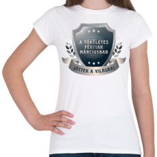 PRINTFASHION A tökéletes férfiak március - Női póló - Fehér
