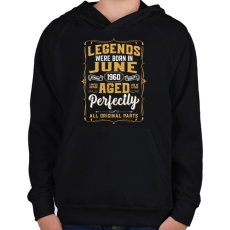 PRINTFASHION A tökéletes legendák júniusban születtek - Gyerek kapucnis pulóver - Fekete