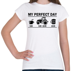 PRINTFASHION A traktoros tökéletes napja - Női póló - Fehér