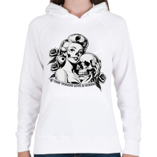 PRINTFASHION A true woman's love is eternal - Női kapucnis pulóver - Fehér női pulóver, kardigán