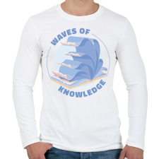 PRINTFASHION A tudás hulláma - Férfi hosszú ujjú póló - Fehér férfi póló