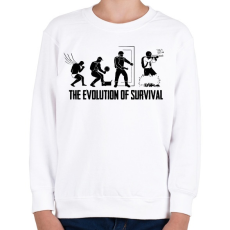PRINTFASHION A túlélés evolúciója - Gyerek pulóver - Fehér