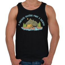 PRINTFASHION A túrázás olcsóbb mint a terápia - Férfi atléta - Fekete