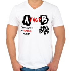 PRINTFASHION A vagy B Feleség - Férfi V-nyakú póló - Fehér