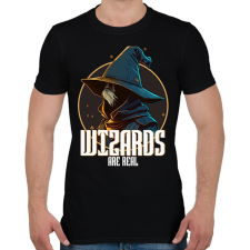 PRINTFASHION A varázslók léteznek - Férfi póló - Fekete férfi pulóver, kardigán