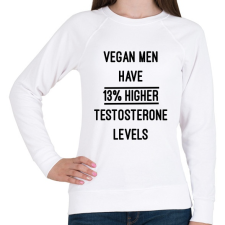 PRINTFASHION A vegán férfiak 13%-al magasabb tesztoszteronnal rendelkeznek - Női pulóver - Fehér női pulóver, kardigán