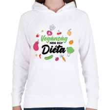 PRINTFASHION A vegánság - Női kapucnis pulóver - Fehér női pulóver, kardigán