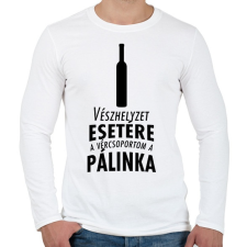 PRINTFASHION A vércsoportom a pálinka - Férfi hosszú ujjú póló - Fehér férfi póló