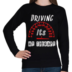 PRINTFASHION A vezetés nekem a terápia - Női pulóver - Fekete