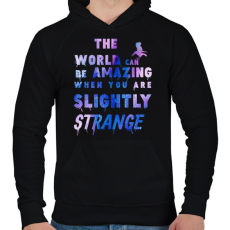 PRINTFASHION a világ csodálatos lehet, ha kissé furcsa vagy - Férfi kapucnis pulóver - Fekete