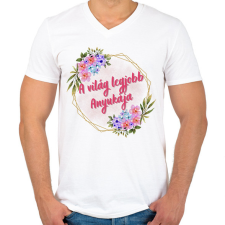 PRINTFASHION A világ legjobb Anyukája - Férfi V-nyakú póló - Fehér férfi póló