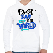 PRINTFASHION A világ legjobb apukája - Férfi kapucnis pulóver - Fehér férfi pulóver, kardigán