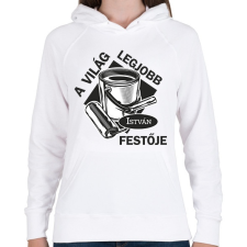 PRINTFASHION A világ legjobb festője - Névvel - Női kapucnis pulóver - Fehér női pulóver, kardigán