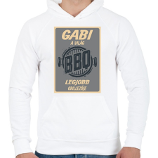 PRINTFASHION A világ legjobb grillezője - Névvel - Férfi kapucnis pulóver - Fehér női pulóver, kardigán