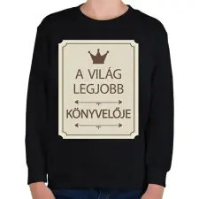 PRINTFASHION A világ legjobb könyvelője - Koronával - Gyerek pulóver - Fekete gyerek pulóver, kardigán
