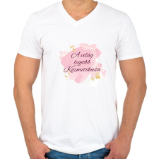 PRINTFASHION A világ legjobb kozmetikusa - Férfi V-nyakú póló - Fehér férfi póló