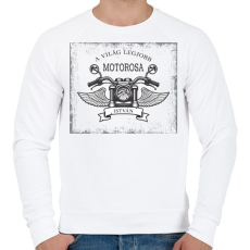 PRINTFASHION A világ legjobb motorosa - Névvel - Férfi pulóver - Fehér