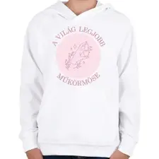 PRINTFASHION A világ legjobb műkörmöse - Gyerek kapucnis pulóver - Fehér gyerek pulóver, kardigán