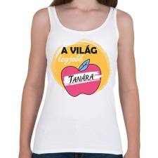 PRINTFASHION A világ legjobb tanára - Almás minta - Női atléta - Fehér női trikó