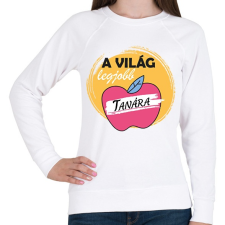 PRINTFASHION A világ legjobb tanára - Almás minta - Női pulóver - Fehér női pulóver, kardigán