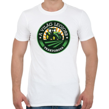 PRINTFASHION A világ legjobb traktorosa - Zöld - Férfi póló - Fehér férfi póló