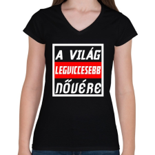 PRINTFASHION A világ legviccesebb nővére - Női V-nyakú póló - Fekete női póló