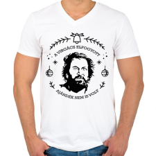 PRINTFASHION A virgács elfogyott - Férfi V-nyakú póló - Fehér férfi póló