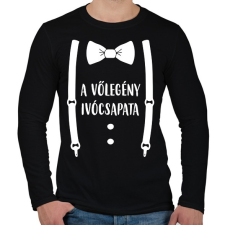 PRINTFASHION A vőlegény ivócsapata - Férfi hosszú ujjú póló - Fekete férfi póló