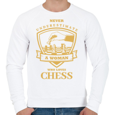 PRINTFASHION A woman who loves chess - Férfi pulóver - Fehér férfi pulóver, kardigán