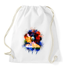 PRINTFASHION A zenehalgató lány - Sportzsák, Tornazsák - Fehér tornazsák