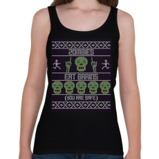 PRINTFASHION A zombik agyat esznek, biztonságban vagy. - Női atléta - Fekete