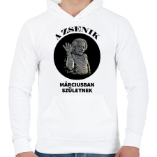 PRINTFASHION A zsenik márciusban születnek - Férfi kapucnis pulóver - Fehér női pulóver, kardigán