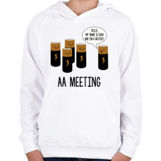 PRINTFASHION AA meeting - Gyerek kapucnis pulóver - Fehér