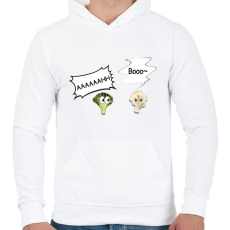 PRINTFASHION AAAAAAAAA - Férfi kapucnis pulóver - Fehér