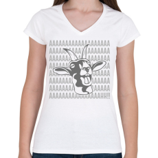 PRINTFASHION Aaaah! - Kecske - Női V-nyakú póló - Fehér