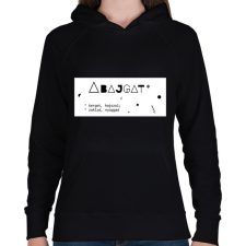 PRINTFASHION Abajgat - Női kapucnis pulóver - Fekete női pulóver, kardigán