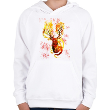 PRINTFASHION ABSTRACT DEER - Gyerek kapucnis pulóver - Fehér gyerek pulóver, kardigán